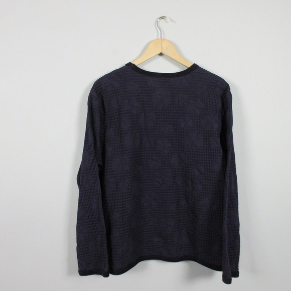 Focus USA Textured Long Sleeve Top Women M Purple Cotton Vtg Hippie Casual 330 - Picture 2 of 11
